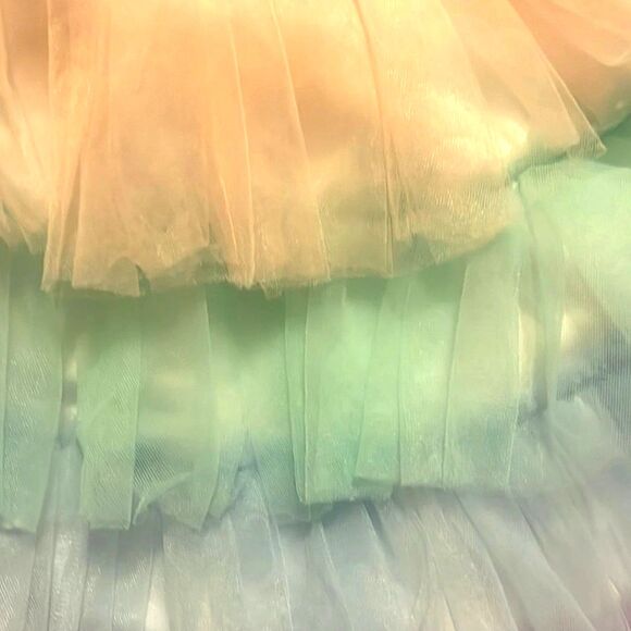 Si Rosa by Hopscotch Rainbow Rosette Dress Toddler Size 90 Tulle - Picture 8 of 8